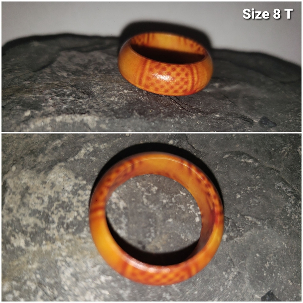 Wooden Brown Ring Size 8